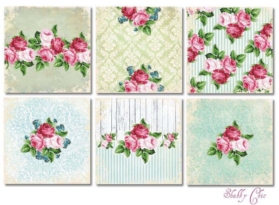 Shabby Chic - 8'X 8' DECORER Scrapbook Paper