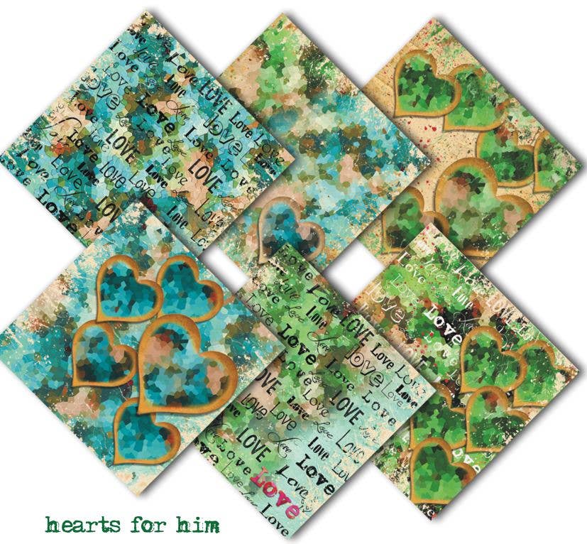 Hearts For Him - 8'X 8' DECORER Scrapbook Paper