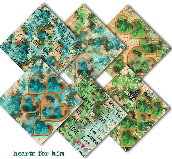 Hearts For Him - 8'X 8' DECORER Scrapbook Paper