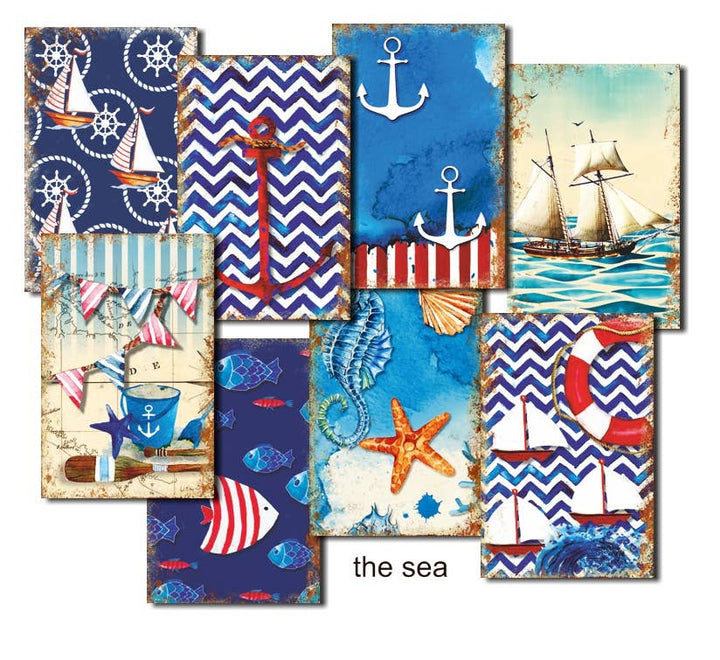 The Sea - MINI 7cm x 10,8 cm , DECORER Scrapbook Paper