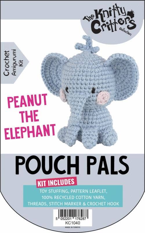 Knitty Critters - Pouch Pals 3 - Peanut The Elephant, Kit