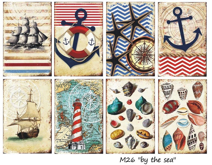 By the sea - MINI 7cm x 10,8 cm , DECORER Scrapbook Paper