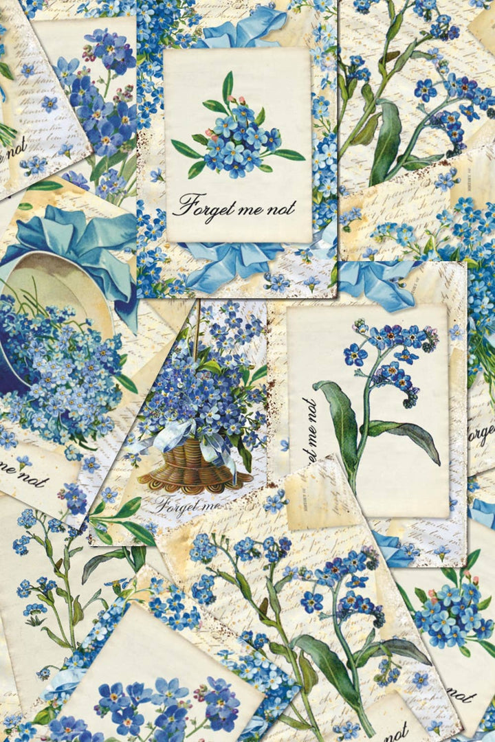 Forget-me-not - Gift Tag Set 24 pcs, 7cm x 10,8 cm , DECORER Scrapbook Paper