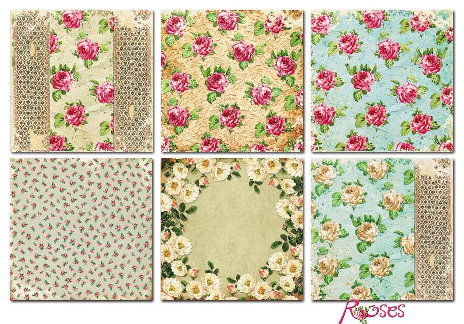 Roses - 8'X 8' DECORER Scrapbook Paper