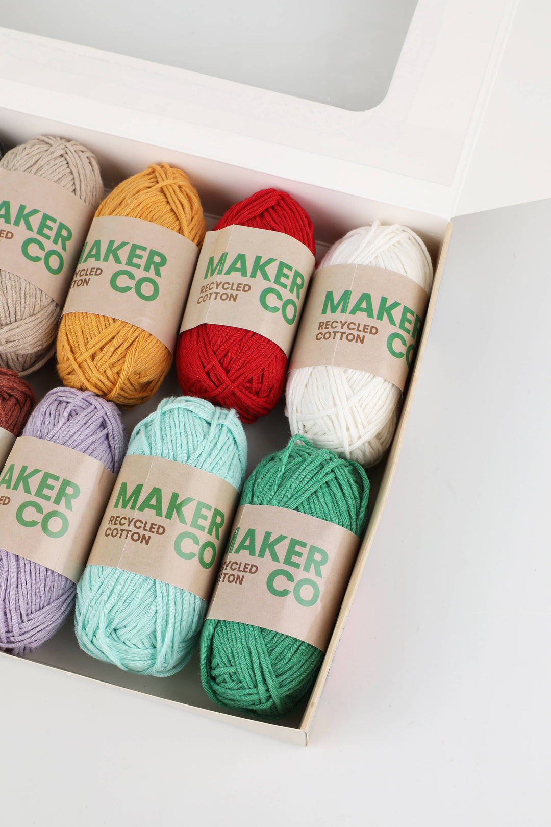 MakerCo Recycled Cotton Yarn Pack of 12 x 25g