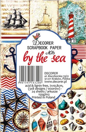 By the sea - MINI 7cm x 10,8 cm , DECORER Scrapbook Paper