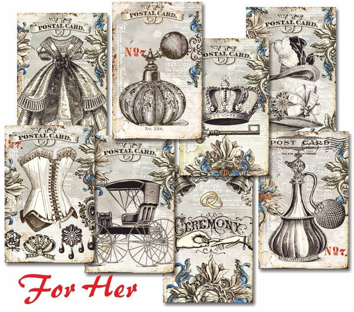 For Her - MINI 7cm x 10,8 cm , DECORER Scrapbook Paper