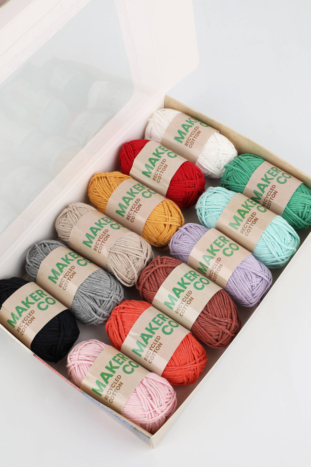 MakerCo Recycled Cotton Yarn Pack of 12 x 25g