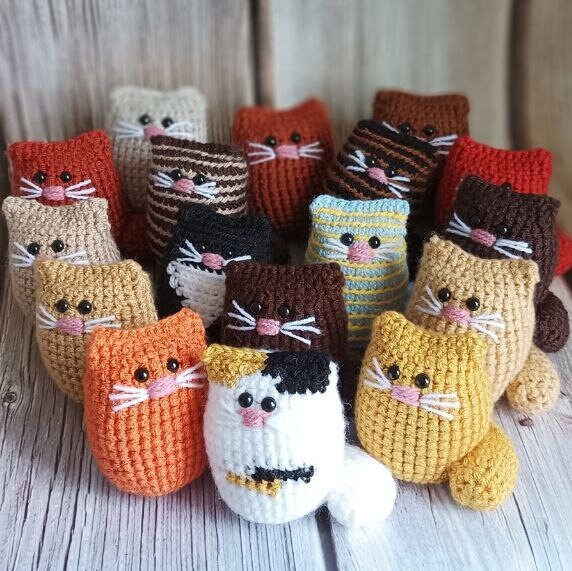 Crochet Cat Keychain: Handmade Amigurumi Cat Lover Gift