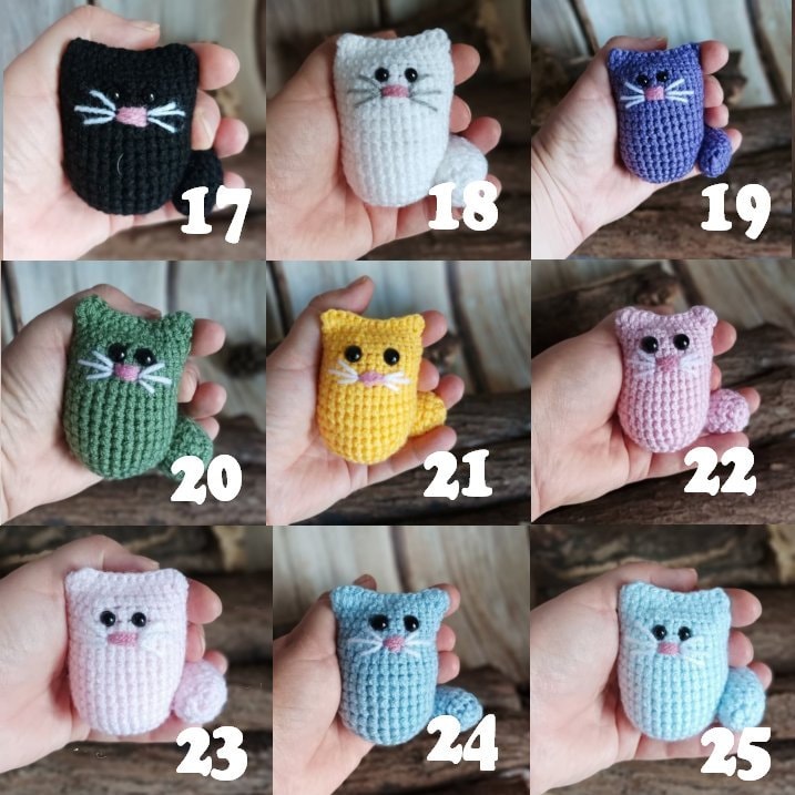 Crochet Cat Keychain: Handmade Amigurumi Cat Lover Gift