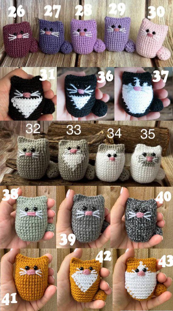 Crochet Cat Keychain: Handmade Amigurumi Cat Lover Gift
