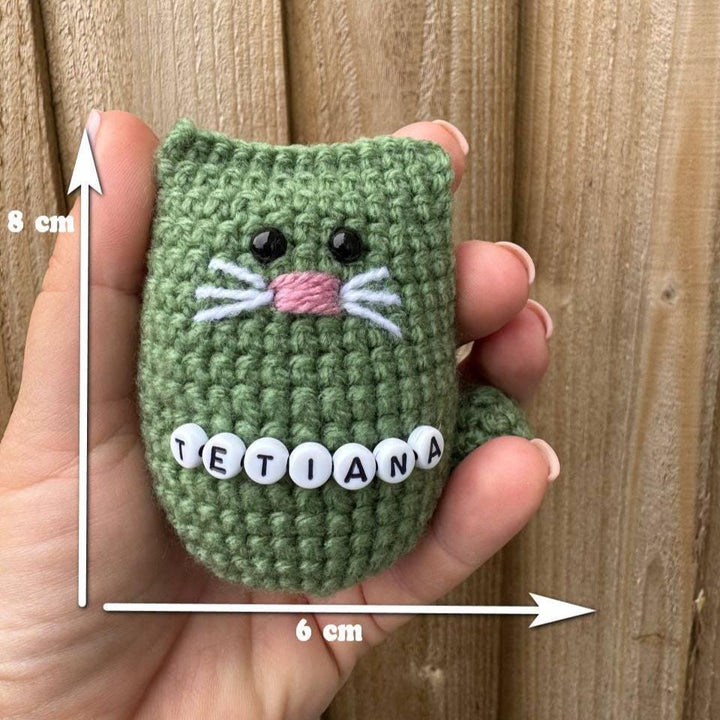 Crochet Cat Keychain: Handmade Amigurumi Cat Lover Gift