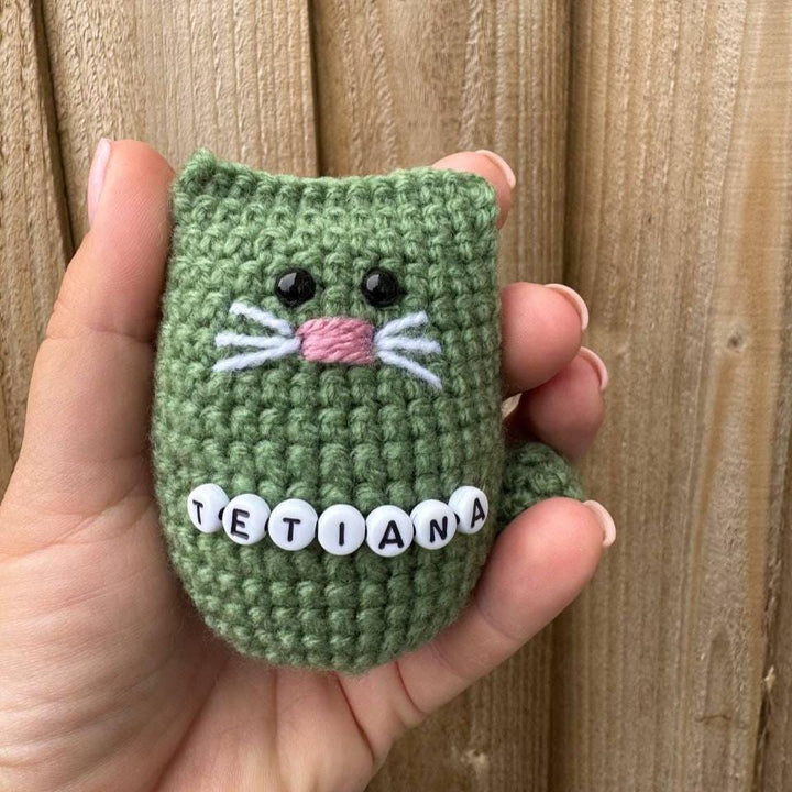 Crochet Cat Keychain: Handmade Amigurumi Cat Lover Gift