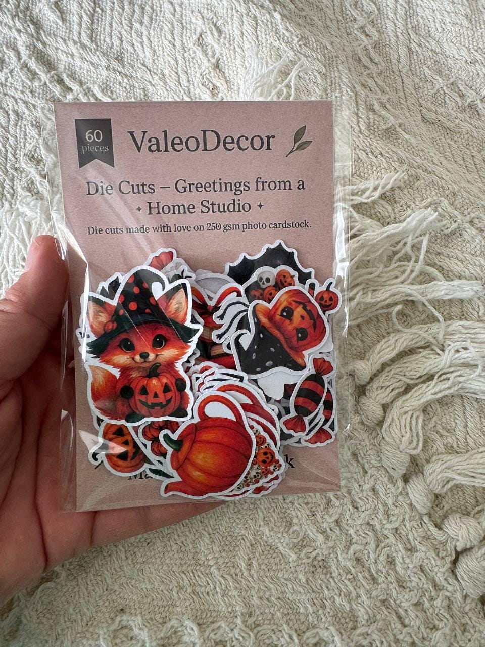 Halloween Die Cuts – 60 pcs | Handmade Ephemera for Scrapbooking, Cardmaking, Journals