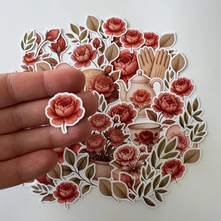 Vintage Rose Die Cuts Set – 60 Pieces Ephemera for Scrapbooking, Journals, Cardmaking | Rustic Floral Paper Die Cuts (Not Stickers)