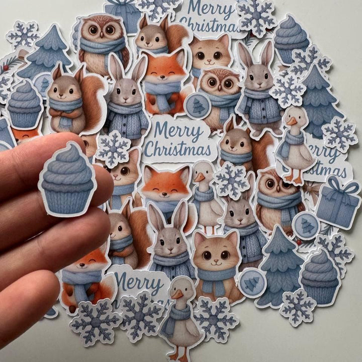 Winter Animals Die Cuts Set – Christmas Paper Ephemera | 60 pcs Non-Adhesive Die Cuts for Scrapbooking, Journals & Cardmaking (Not Stickers)