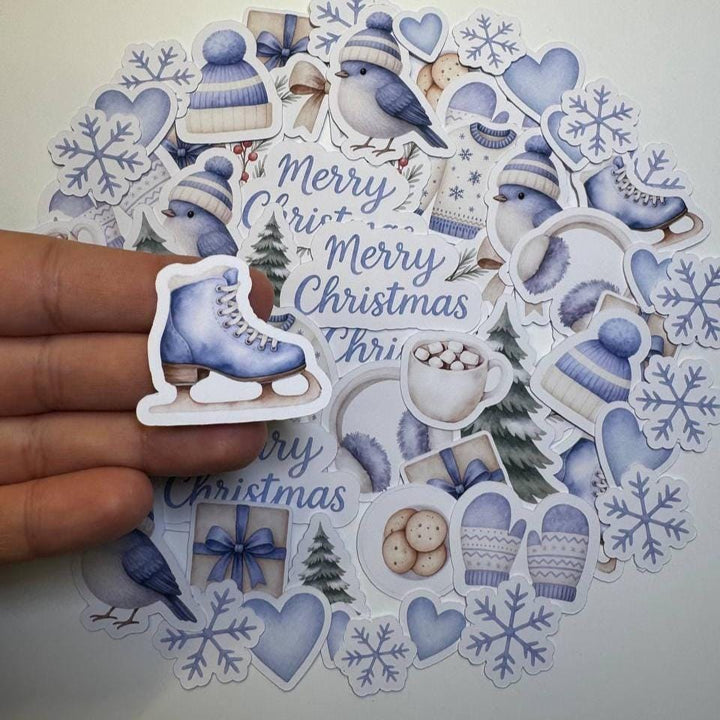 Winter Die Cuts Set – Christmas Paper Ephemera | 60 pcs Non-Adhesive Die Cuts for Scrapbooking, Journals & Cardmaking (Not Stickers)