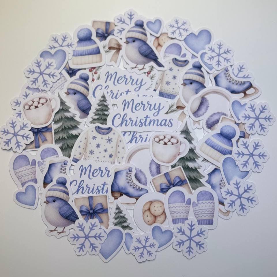 Winter Die Cuts Set – Christmas Paper Ephemera | 60 pcs Non-Adhesive Die Cuts for Scrapbooking, Journals & Cardmaking (Not Stickers)