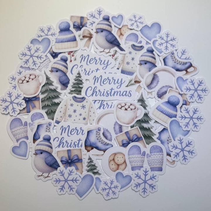 Winter Die Cuts Set – Christmas Paper Ephemera | 60 pcs Non-Adhesive Die Cuts for Scrapbooking, Journals & Cardmaking (Not Stickers)
