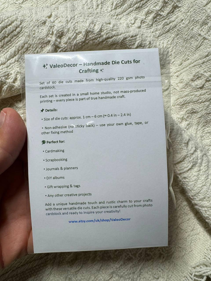 Fairy Garden Die Cuts Set – 60 Pieces | Handmade Photo Cardstock Cutouts by ValeoDecor |Non-Sticky Photo Cardstock Cutouts