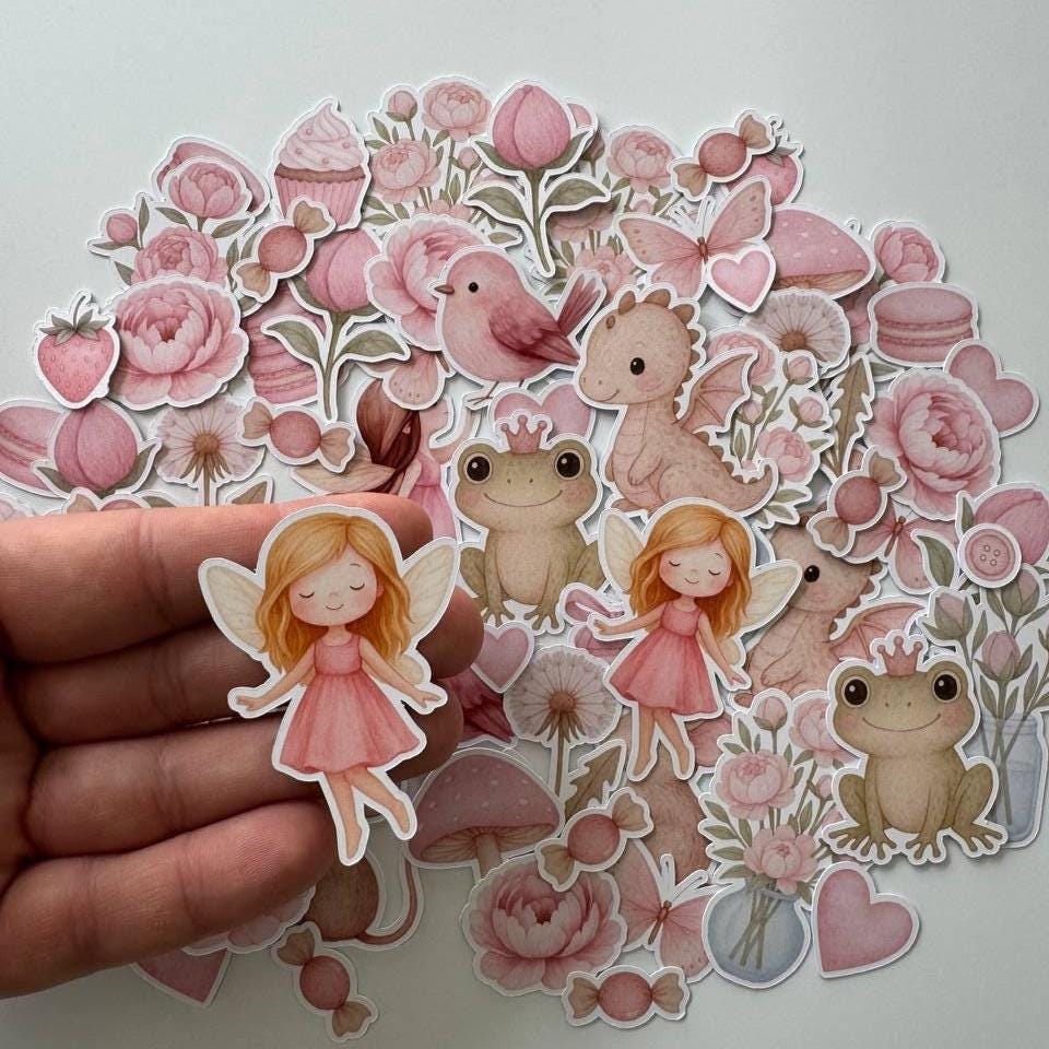 Fairy Garden Die Cuts Set – 60 Pieces | Handmade Photo Cardstock Cutouts by ValeoDecor |Non-Sticky Photo Cardstock Cutouts