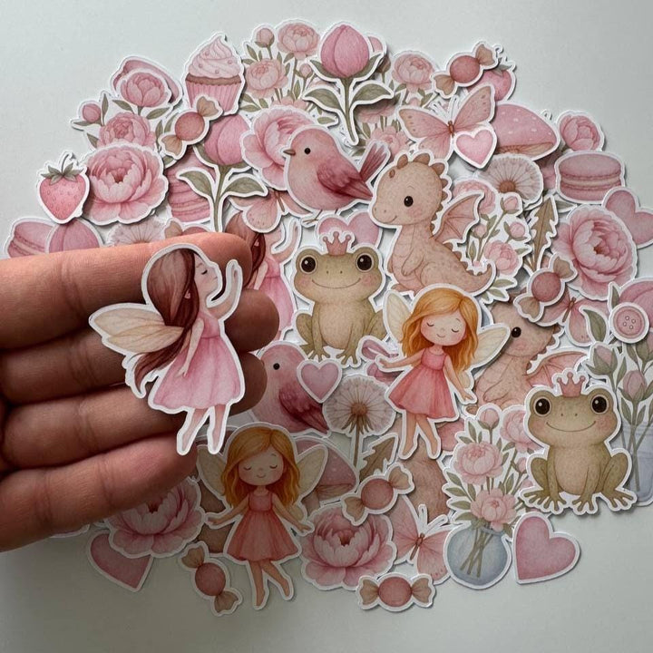 Fairy Garden Die Cuts Set – 60 Pieces | Handmade Photo Cardstock Cutouts by ValeoDecor |Non-Sticky Photo Cardstock Cutouts