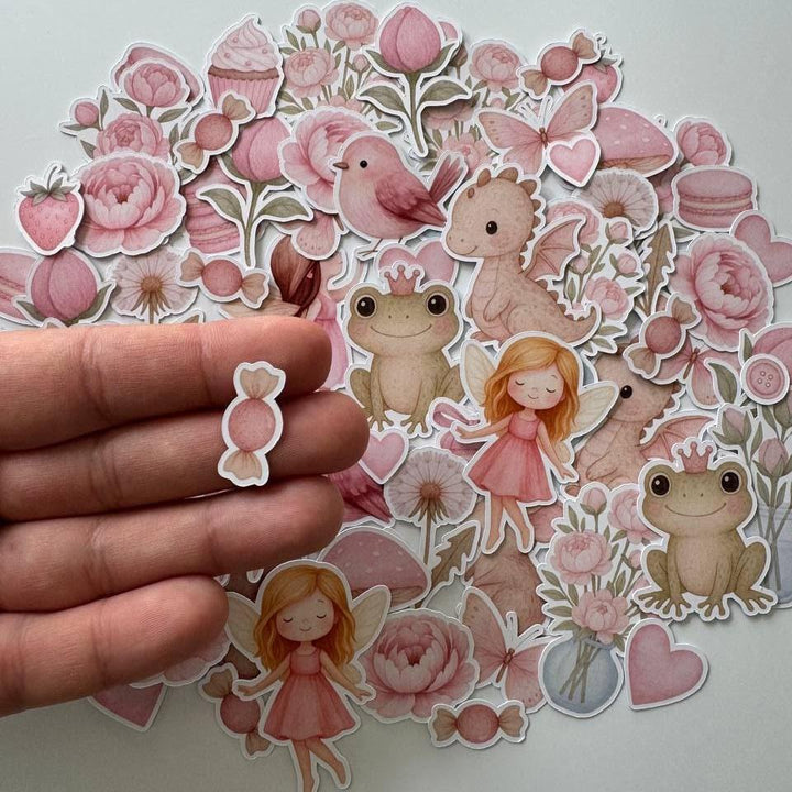 Fairy Garden Die Cuts Set – 60 Pieces | Handmade Photo Cardstock Cutouts by ValeoDecor |Non-Sticky Photo Cardstock Cutouts
