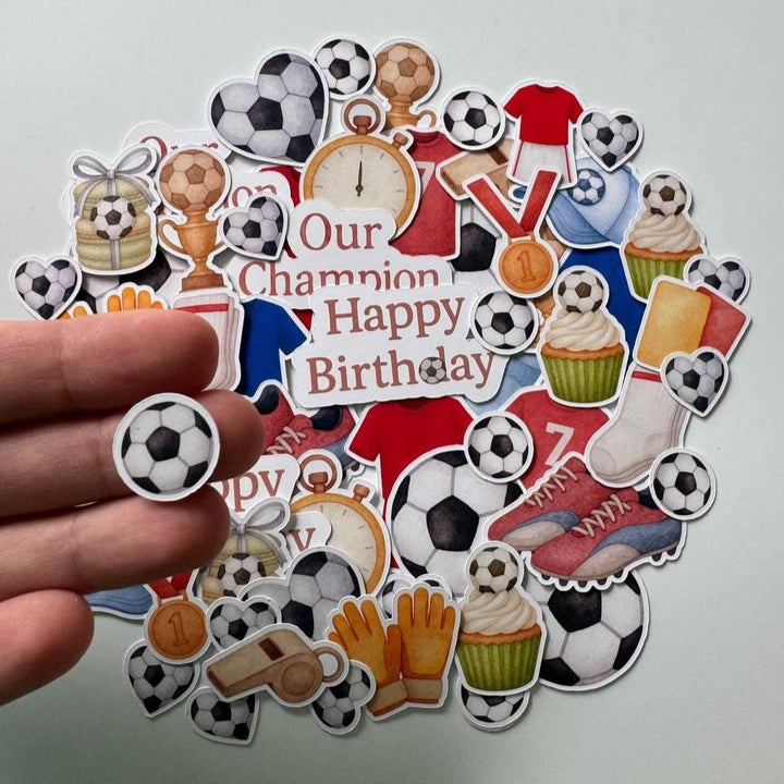 Football Die Cuts – Handmade Paper Ephemera for Crafting | Non-Sticky Photo Cardstock Cutouts