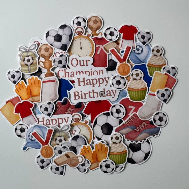 Football Die Cuts – Handmade Paper Ephemera for Crafting | Non-Sticky Photo Cardstock Cutouts