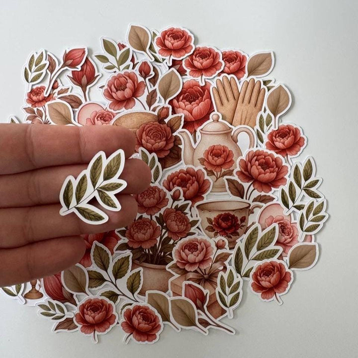 Vintage Rose Die Cuts Set – 60 Pieces Ephemera for Scrapbooking, Journals, Cardmaking | Rustic Floral Paper Die Cuts (Not Stickers)