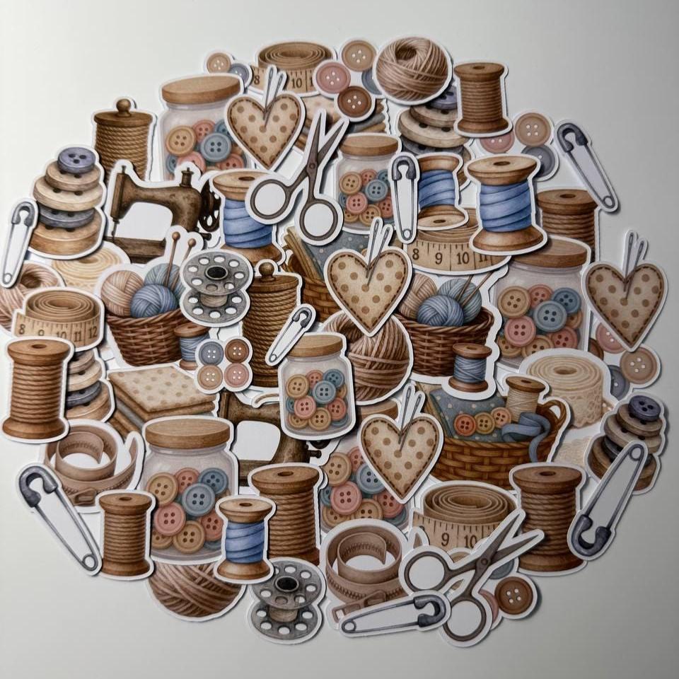 Sewing & Crafting Die Cuts – 60 Pieces | Handmade Photo Cardstock Cutouts by ValeoDecor