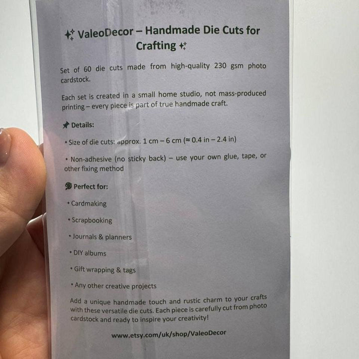 Orchid Die Cuts Set – 60 Handmade Floral Paper Cutouts | Non-Sticky Flower Ephemera for Scrapbooking, Cardmaking, Journals (Not Stickers)