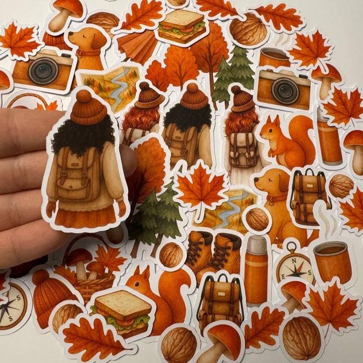 Autumn Adventure Die Cuts Set – 60 Pieces | Handmade Cosy Paper Cutouts by ValeoDecor (Not Stickers)