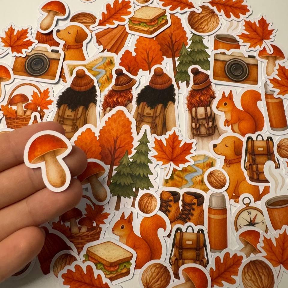 Autumn Adventure Die Cuts Set – 60 Pieces | Handmade Cosy Paper Cutouts by ValeoDecor (Not Stickers)