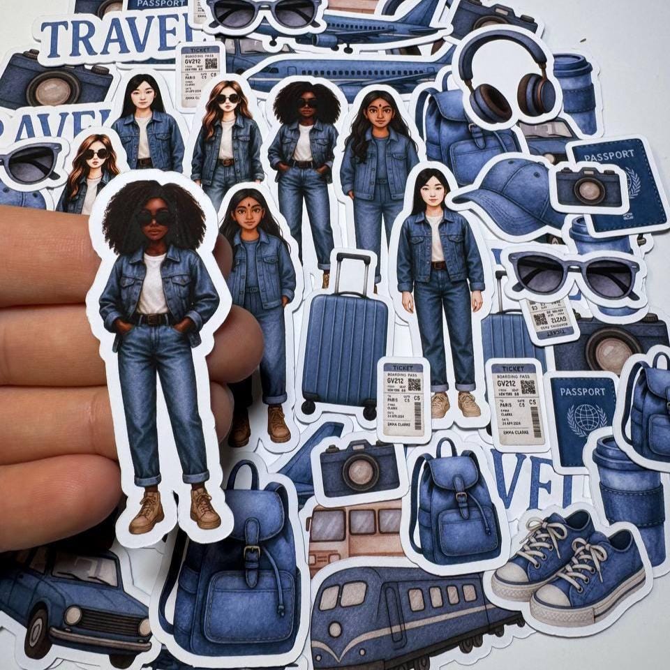 Travel Die Cuts Set – 60 Pieces | Handmade Paper Cutouts by ValeoDecor (Not Stickers)