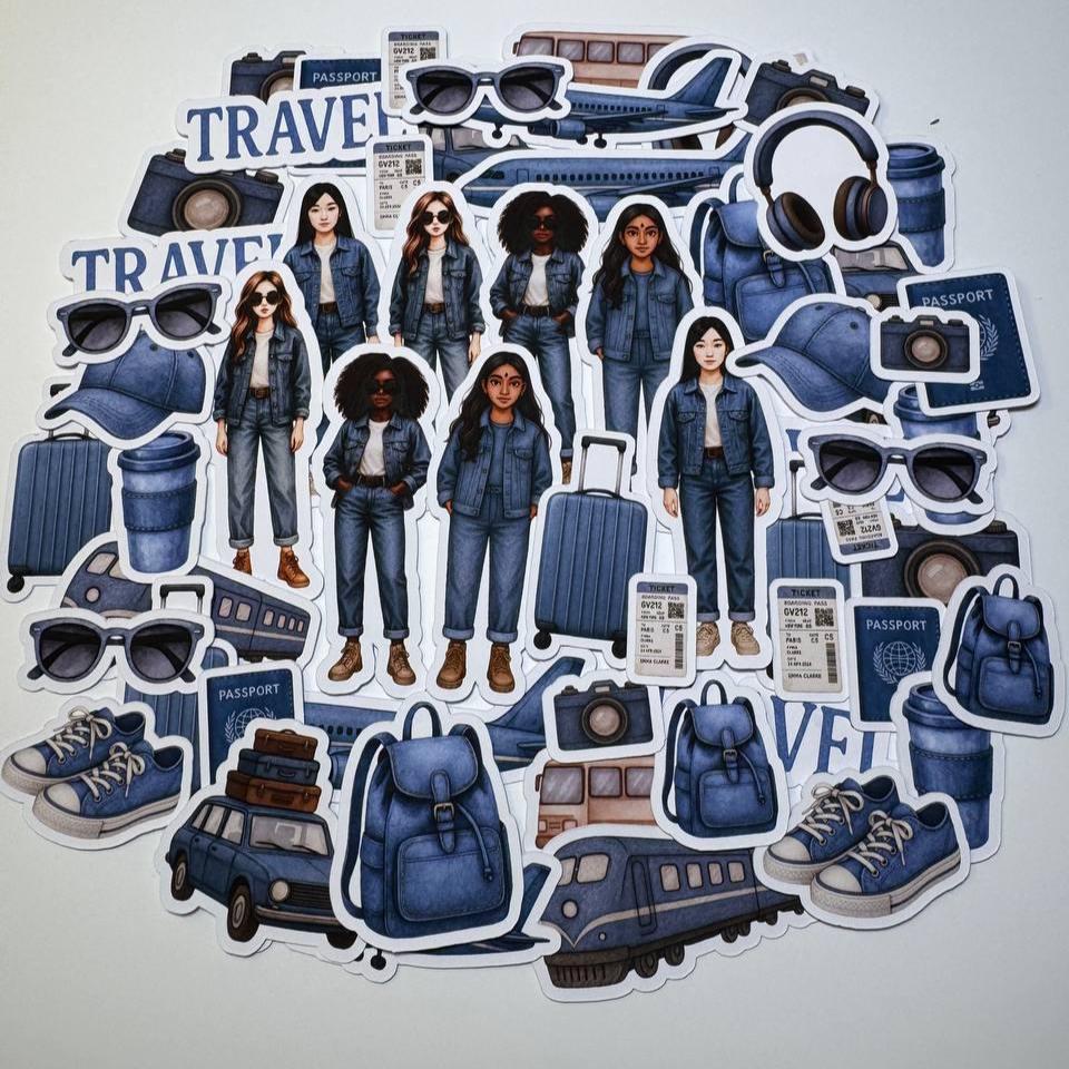 Travel Die Cuts Set – 60 Pieces | Handmade Paper Cutouts by ValeoDecor (Not Stickers)