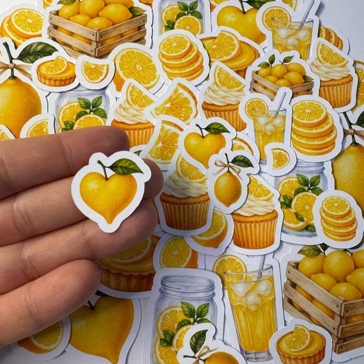 Lemon Die Cuts Set – 60 Pieces | Handmade Citrus Paper Cutouts by ValeoDecor(Not Stickers)