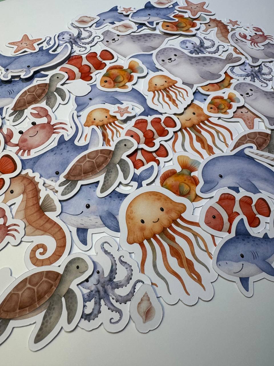 Under the Sea Die Cuts Set – 60 Pieces | Handmade Ocean Paper Cutouts by ValeoDecor (Not Stickers)