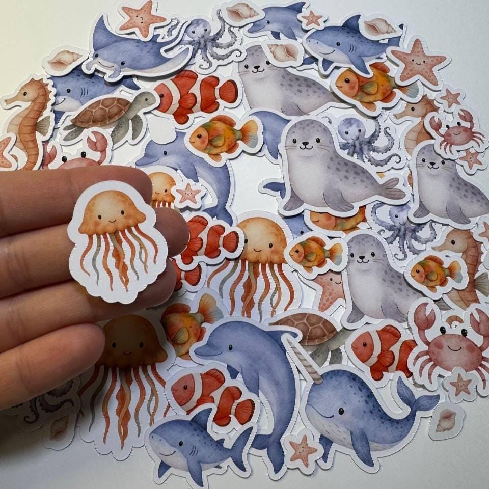 Under the Sea Die Cuts Set – 60 Pieces | Handmade Ocean Paper Cutouts by ValeoDecor (Not Stickers)