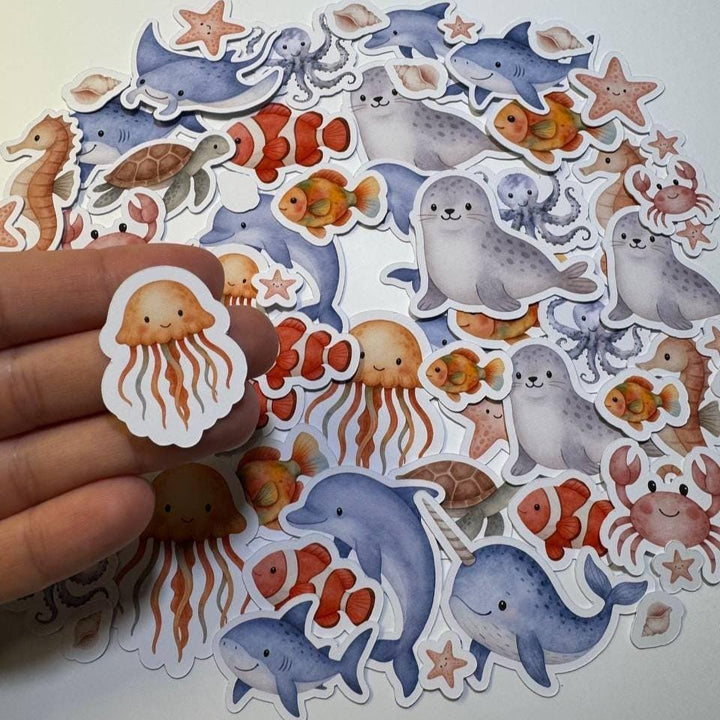 Under the Sea Die Cuts Set – 60 Pieces | Handmade Ocean Paper Cutouts by ValeoDecor (Not Stickers)