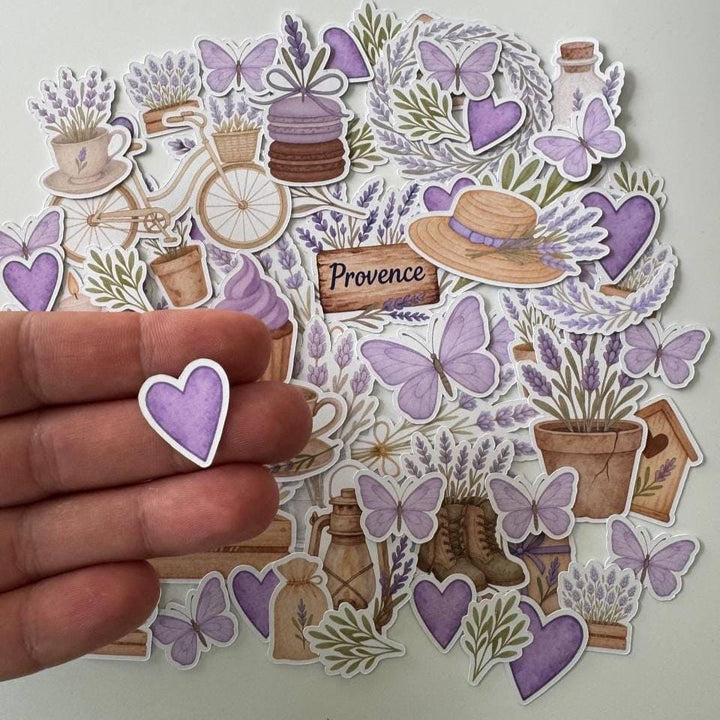 Provence Die Cuts Set – 60 Pieces | Handmade Paper Embellishments for Scrapbooking, Journals & Cardmaking |Non-Sticky Photo Cardstock Cutouts