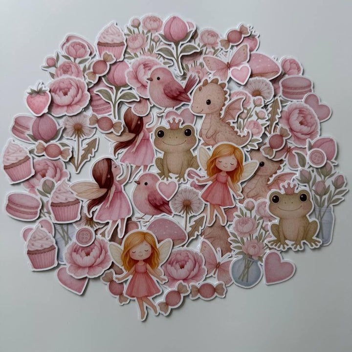 Fairy Garden Die Cuts Set – 60 Pieces | Handmade Photo Cardstock Cutouts by ValeoDecor |Non-Sticky Photo Cardstock Cutouts
