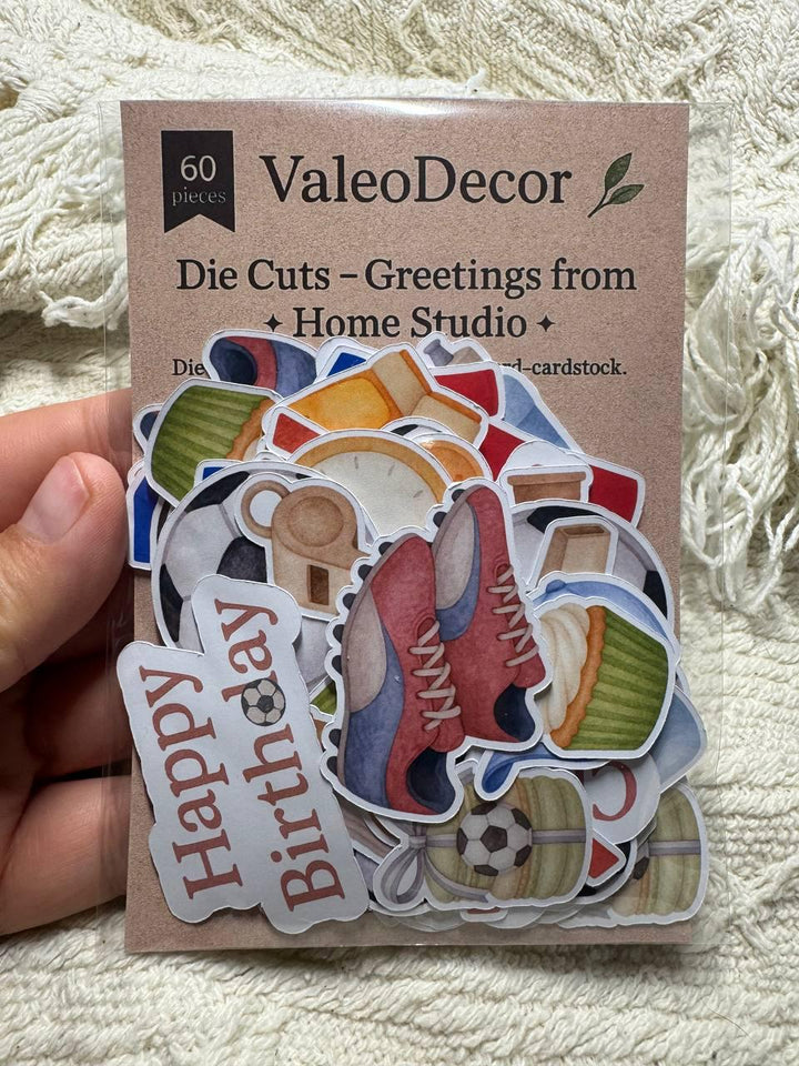 Football Die Cuts – Handmade Paper Ephemera for Crafting | Non-Sticky Photo Cardstock Cutouts