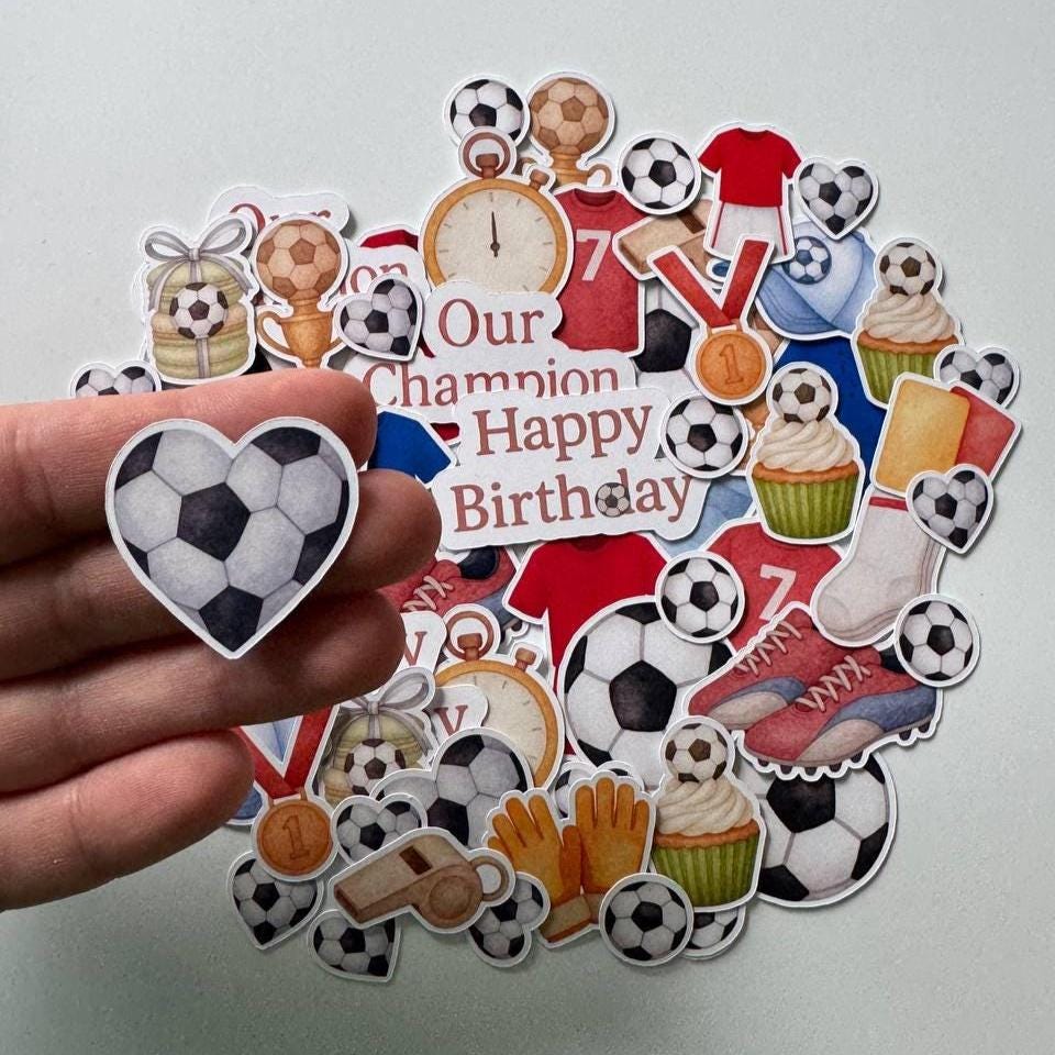 Football Die Cuts – Handmade Paper Ephemera for Crafting | Non-Sticky Photo Cardstock Cutouts