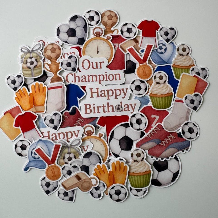 Football Die Cuts – Handmade Paper Ephemera for Crafting | Non-Sticky Photo Cardstock Cutouts