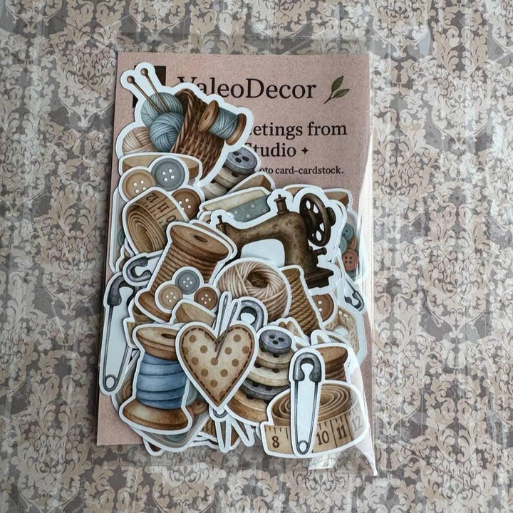 Sewing & Crafting Die Cuts – 60 Pieces | Handmade Photo Cardstock Cutouts by ValeoDecor