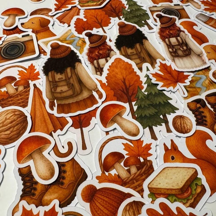 Autumn Adventure Die Cuts Set – 60 Pieces | Handmade Cosy Paper Cutouts by ValeoDecor (Not Stickers)