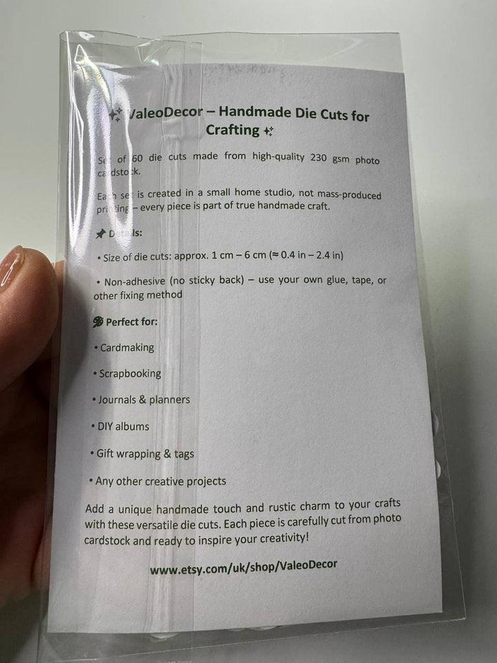 Woodland Animals Die Cuts Set – 60 Pieces | Handmade Nature Paper Cutouts by ValeoDecor (Not Stickers)