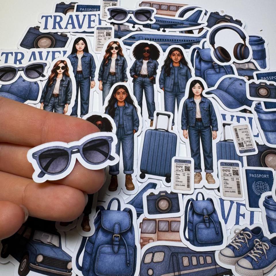 Travel Die Cuts Set – 60 Pieces | Handmade Paper Cutouts by ValeoDecor (Not Stickers)