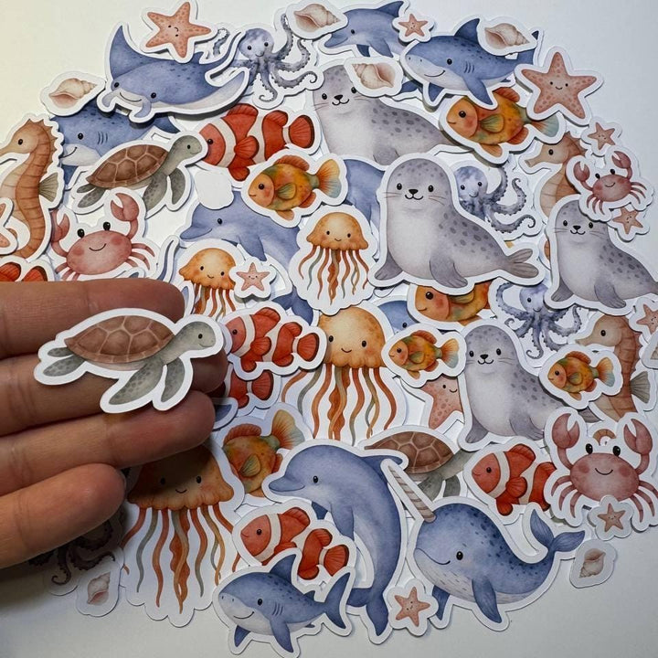 Under the Sea Die Cuts Set – 60 Pieces | Handmade Ocean Paper Cutouts by ValeoDecor (Not Stickers)